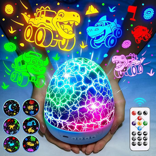 PIKOY Beast Truck Toys 【15 Sounds & 6 Films】 Beast Toy Trucks for Boys Age 3-7 [31 Colors & Remote Control] Dinosaur Toys for Kids 3-5 Dinosaur Egg Hatching Toy Dinosaurs Egg Light for Nursery