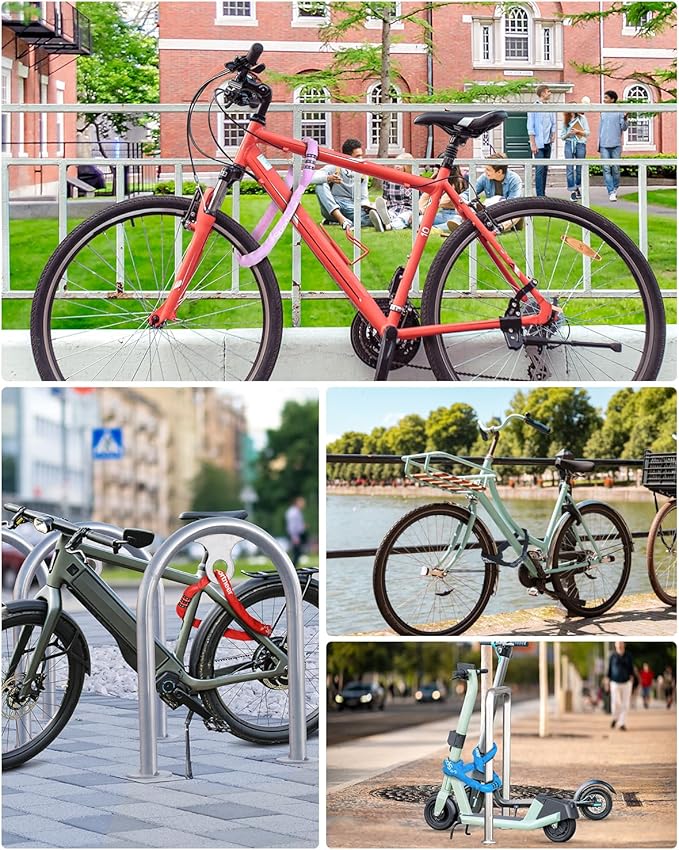 Sportneer Bike Lock: 5 Digit Combination High Security Anti Theft Bike Chain Lock - 3.2/3.6/4ft Heavy Duty Keyless Bicycle Lock for Bike, Motorcycle, Scooter, Door & Gate - 4/6mm Thick, Easy to Use