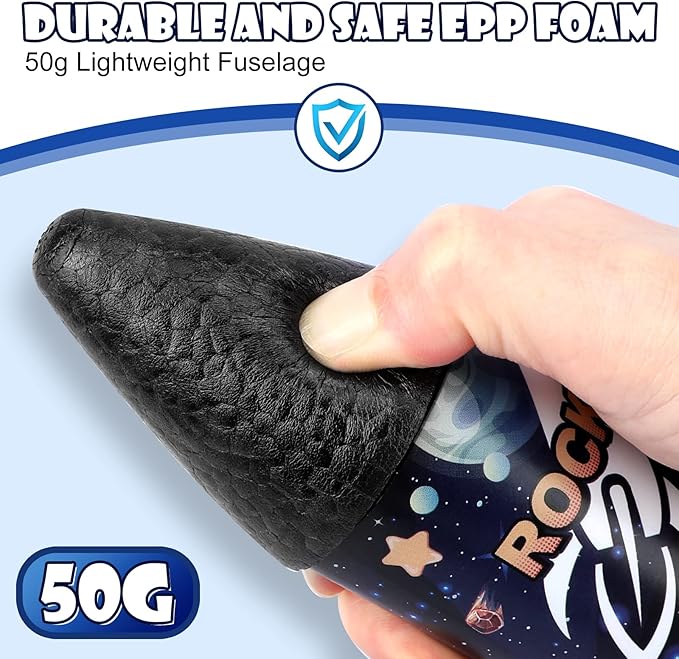 Rocket Launcher for Kids, Self Launching Motorized Air Rocket Toy, Outdoor Toys for Ages 8-12, Model Rockets with Parachute Safely Land, Spaceship Launch up to 200 ft Birthday Gifts for Boys