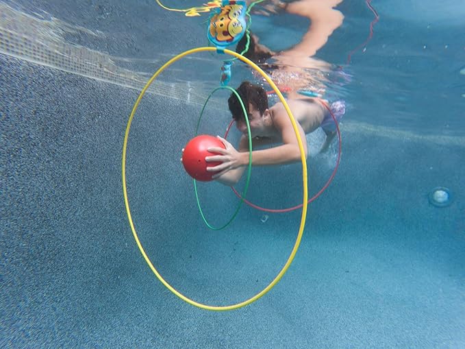 Water Sports Swim Thru Rings: 3-Pack 30-Inch Collapsible Rings, Depth Adjustable Pool Toys for Swimming Pool - Essential Water Toys and Pool Accessories for Summer Fun, Assorted Pack