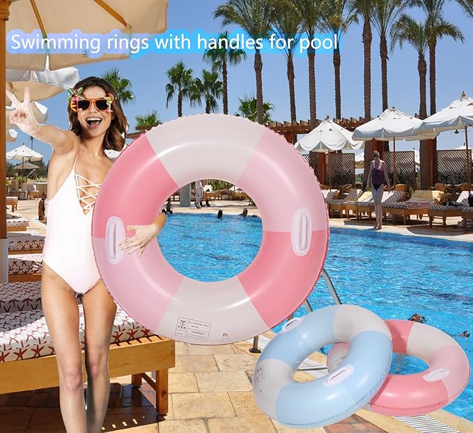 Swimming Pool Tubes-2PCS Inflatable Pool Floats for Adult Swim Ring Pool Floaties Inflatable Swimming Pool Raft Party Water Summer Beach Lounger Float Party Supplies