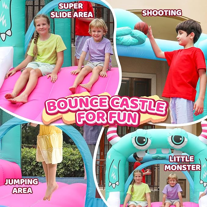 AirMyFun Inflatable Bounce House for Kids, Wide Slide & Jumping Inflatable Bouncer - Toddler Bounce House with Blower for Kids Use Fun Indoor&Outdoor