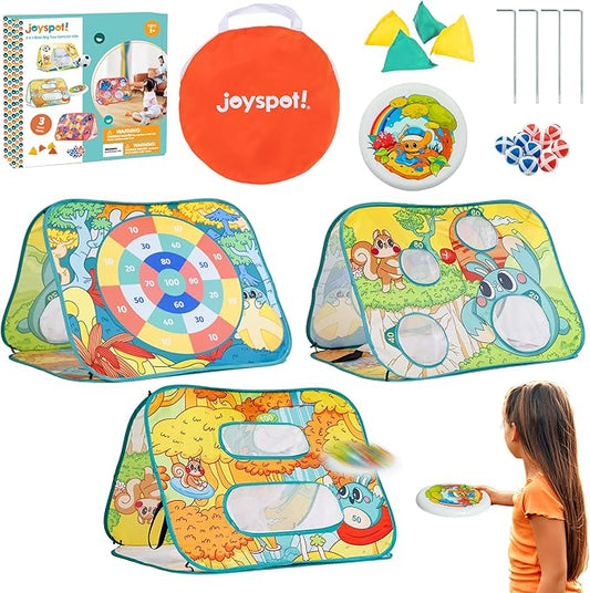 Giant 3 in 1 Bean Bag Toss Game for Kids, Toddler Outdoor Toss Toys for 2 3 4 5 6 7 8 Year Old Boys Girls, Family Party Supplies, Cornhole Party Carnival Games, Lawn Backyard Outside Birthday Gifts