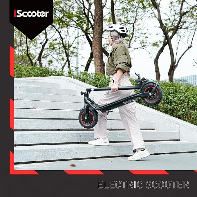 iScooter Electric Scooter for Adults, 23/18/12 Miles Long Range,22/19/18 Mph Top Speed, Commuting Electric Scooter with Cruise Control, Double Braking Systems Escooter for Adults and Teens