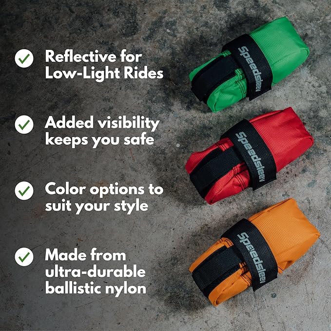 Ranger Medium Bike Saddle Bag – Compact Under Seat Cycling Pack for Road, Gravel & MTB – Waterproof, Rattle-Free Tool Storage – Lightweight Bike Gear Bag with Reflective Safety Strap – Red