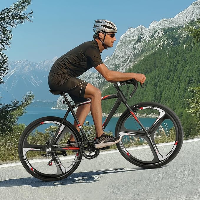 VEVOR Road Bike, 700C Wheels Racing Bike, Shimano Drivetrain City Commuter Road Bicycle, Urban Adult Sport Bicycle with Drop Bar, for Men and Women