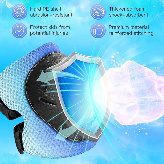 Toddler/Kids Bike Helmet Set for Boys Girls 3D Adjustable Kids Helmet Protective Gear Set Knee Elbow Wrist Pads and Multi-Sports Skateboard Scooter Cycling Roller Balance Bike