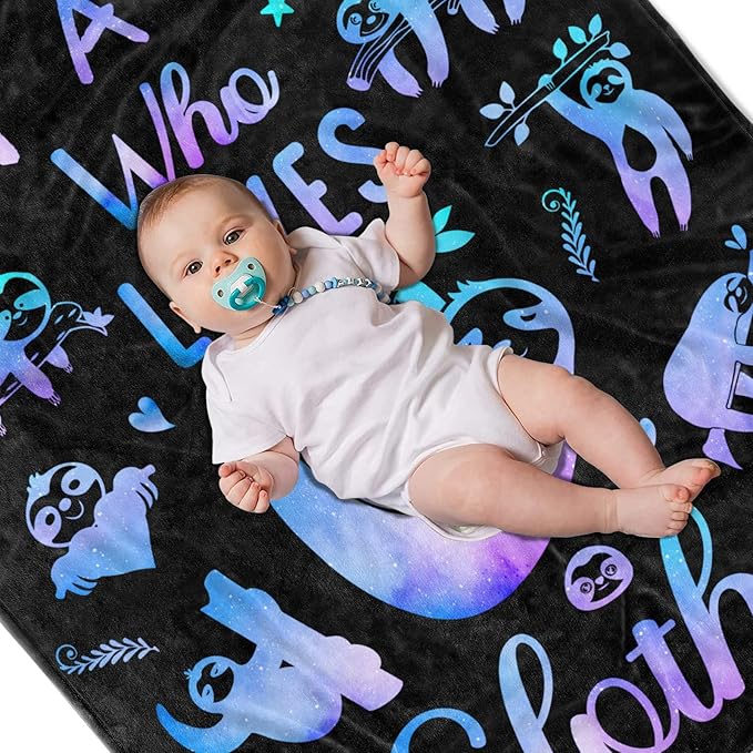 Sloth Gifts for Women Girls - Cozy Soft Sloths Throw Blanket for Men Kids Boys - Christmas Birthday Presents Sloth Stuff Decor for Bedroom Couch Sofa