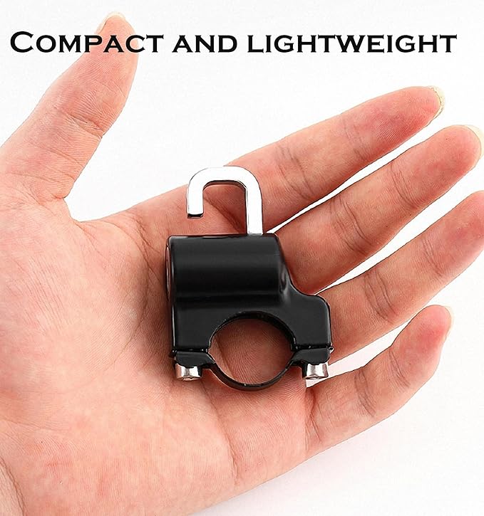 Helmet Lock Handle with 2 Keys, 22-26mm Universal Helmet Accessories for Motorbike Scooter Street Bike (Lock & Red Rope)