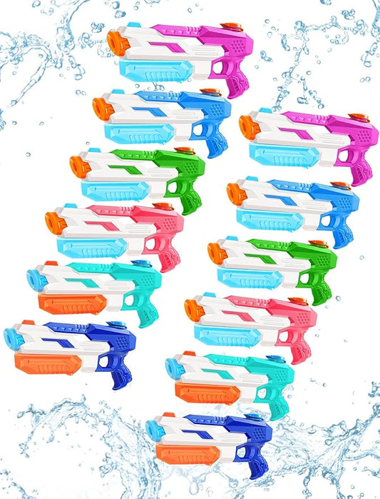 600cc Water Gun for Kids Adults：12 Pack Squirt Blasters Super Water Gun Soaker with Long Range High Capacity for Boys Girls Summer Swimming Pool Beach Outdoor Water Fighting Play Toys Party Favors