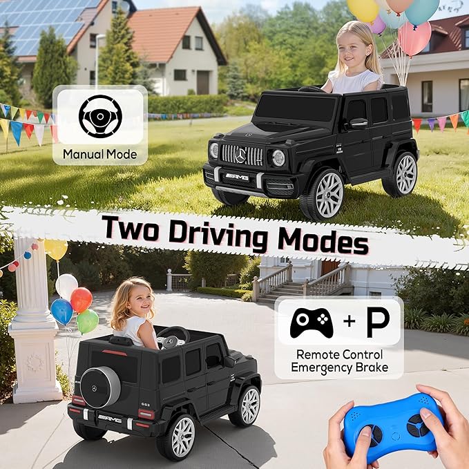 Licensed Mercedes Benz G63 Kids Electric Car, g Wagon 12V Ride on Car w/High Window, Remote Control, 3 Speeds, Music Player, Horn & LED Lights for Toddlers