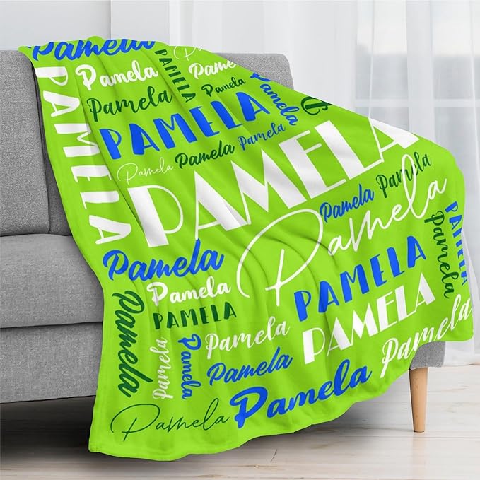 Name Blanket Personalized Blanket for Adult Kids Flannel Customize Throw Blanket Custom (Color 23, 50 x 60 Inches)