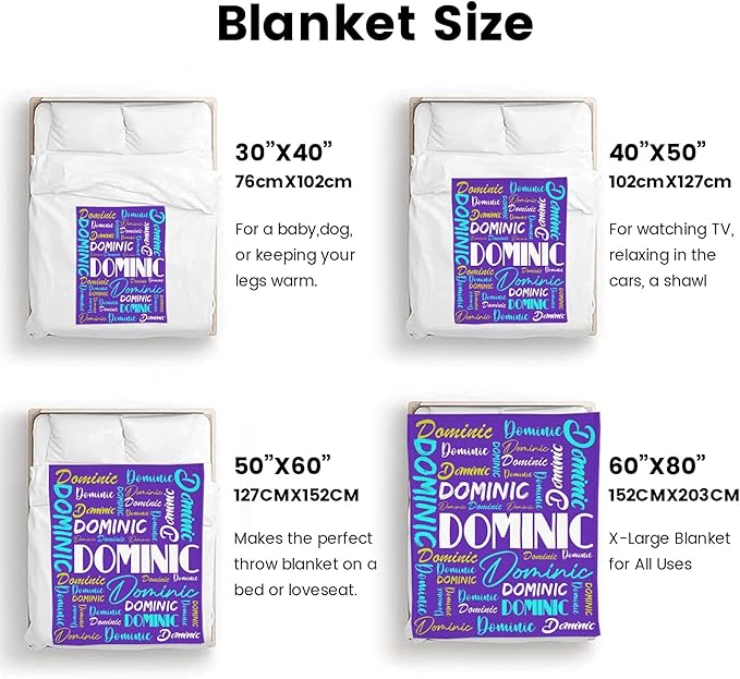 Dr.TOUGH Personalized Name Blanket Personalized Blanket for Adult Kids Flannel Customized Personalized Blankets and Throws