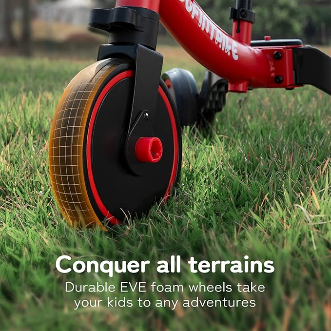 besrey 5 in 1 Toddler Bike for 1 Year to 4 Years Old Kids, Toddler Tricycle Kids Trikes Tricycle, Toys for Boy & Girl, Balance Training, Removable Pedals