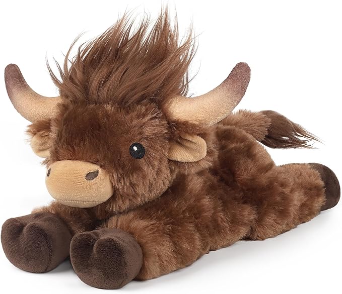 Cuckool Bull Stuffed Animals, Microwavable Stuffed Animals Adorable Fluffy Bull Plush for Warmth & Comfort, Heatable Coolable Lavender Scent Toys, Cute Soft Plushies Gift for Kids Boys Girls & Adults