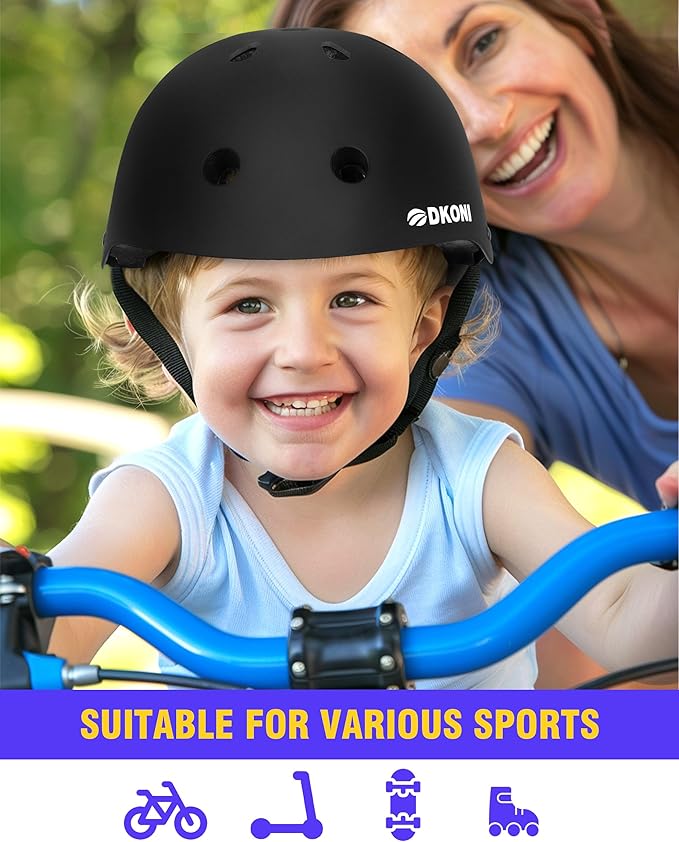 Kids Bike Helmet, Adjustable and Multi-Sport, from Toddler to Youth, 3 Sizes