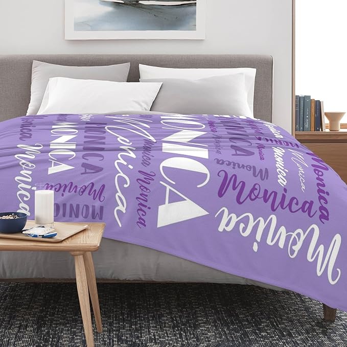 Name Blanket Personalized Blanket for Adult Kids Flannel Customize Throw Blanket Custom (Color 04, 40 x 50 Inches)