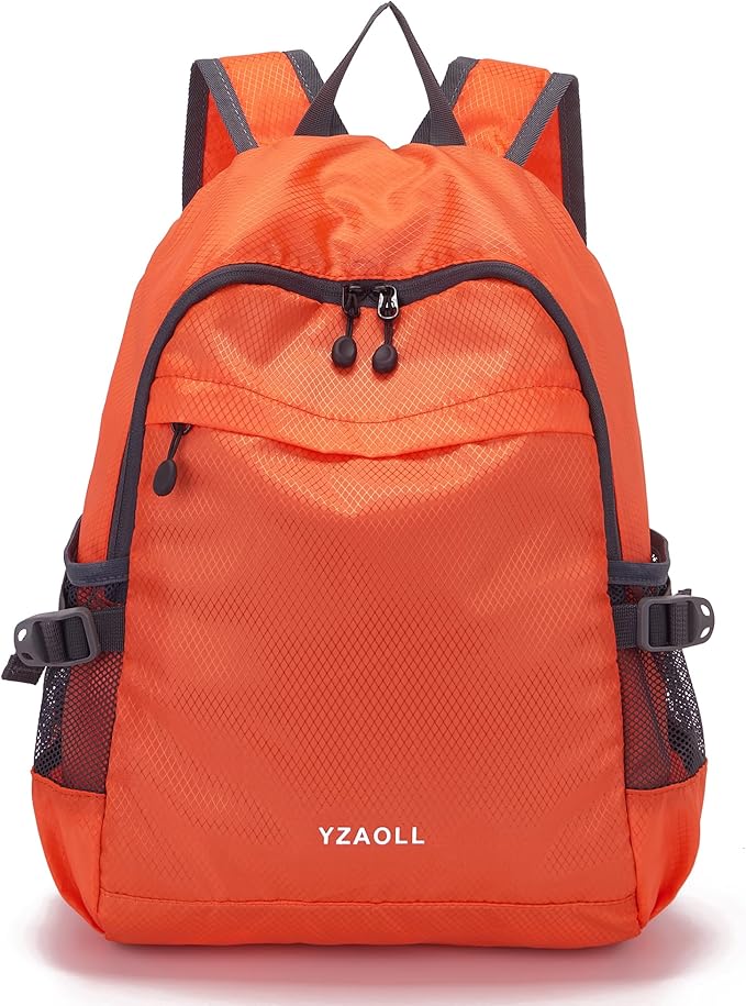 YZAOLL Small Lightweight Packable Hiking Backpack, 20L Hiking Backpack Day Pack for Women Men Travel Camping Vacation,Orange