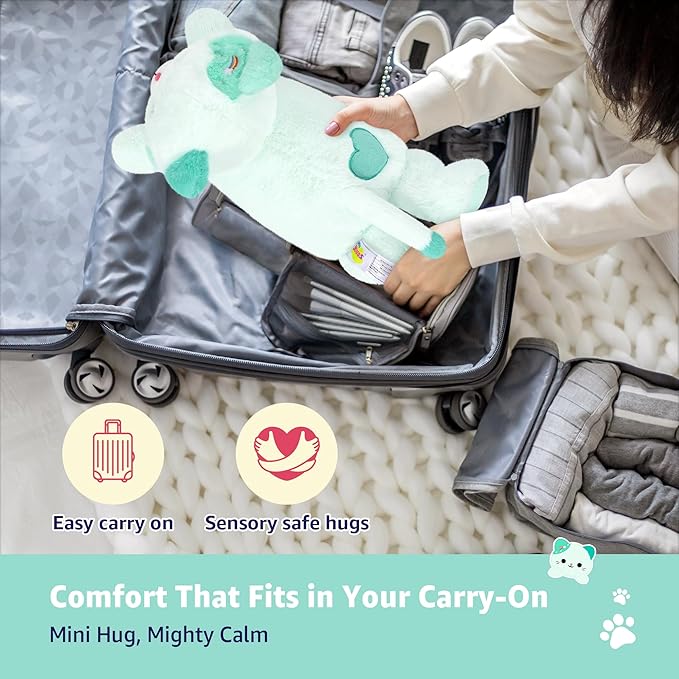 Onsoyours Original Heatable & Weighted Rainbow Cat Stuffed Animals, 15" Microwavable Kitten Plushie for Warmth & Stress Relief - Comfort Plush Toys for Kids and Adults