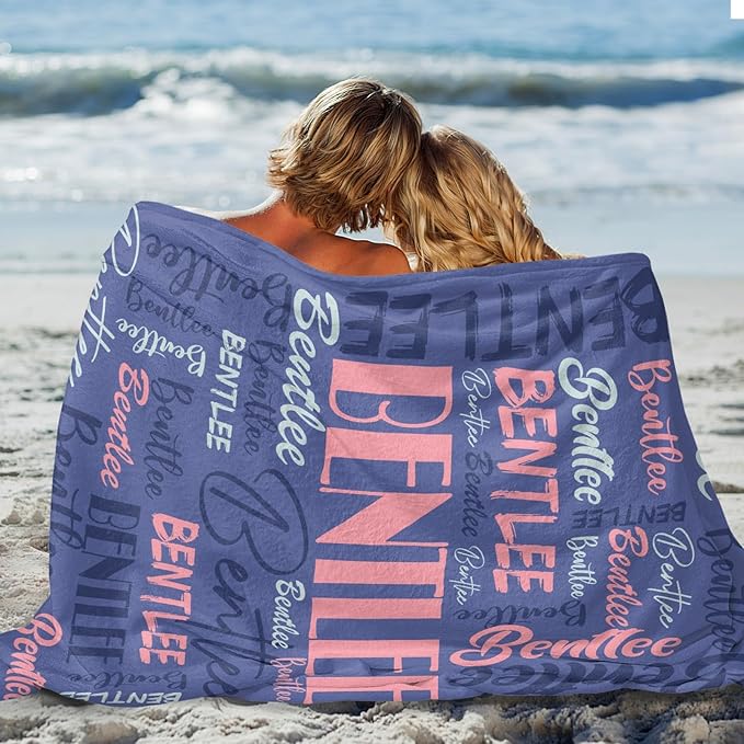 Dr.TOUGH Personalized Name Blanket Personalized Blanket for Adult Kids Flannel Customized Personalized Blankets and Throws