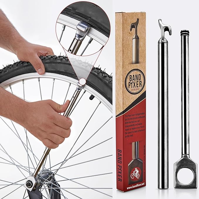 BANDFİXER Bike Tire Lever Bicycle Tire Repair Kit Removal and Fitting Back Tool for All Kind of Bike Tires Long Lasting Stainless Steel Body Adjustable for All Rim Dimensions
