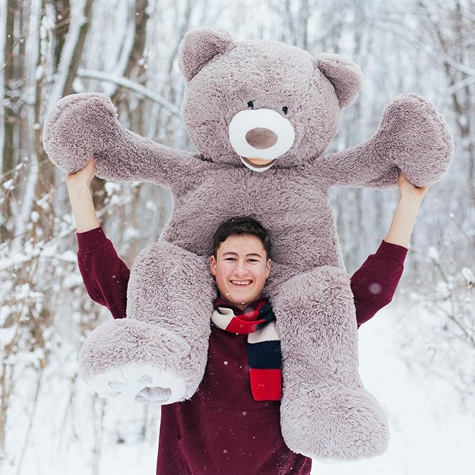 HollyHOME 5ft Giant Teddy Bear Stuffed Animal Huge Teddy Bear Plush with Big Footprints Valentines Gift 5 Feet Grey