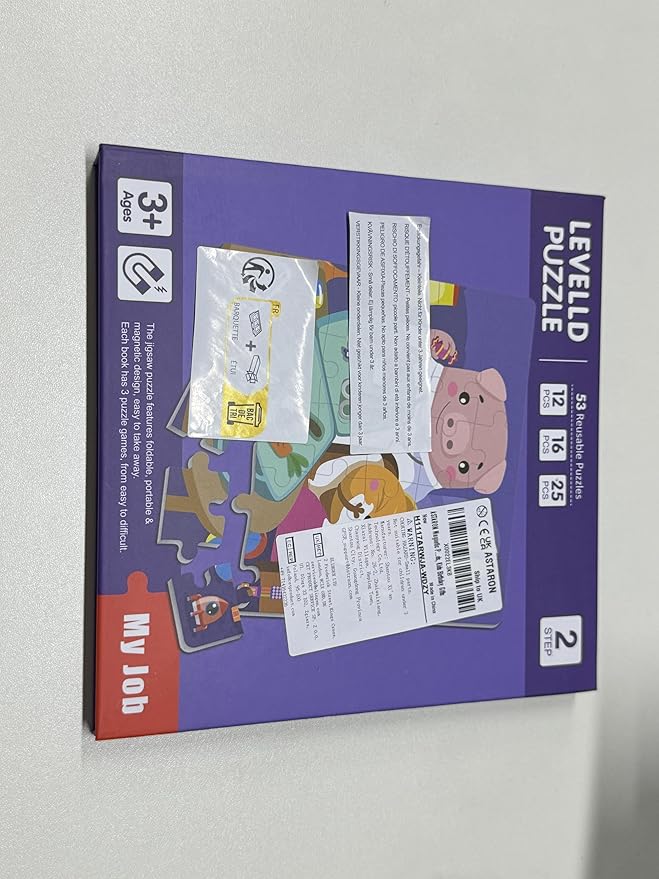 ASTARON Magnetic Puzzles for Toddlers, 12-16-25 Pieces Hairdresser/Doctor/Chef Learning Magnet Puzzles for Road Trip, Educational Travel Toys Car Plane Activities for Kids, Kids Birthday Gifts