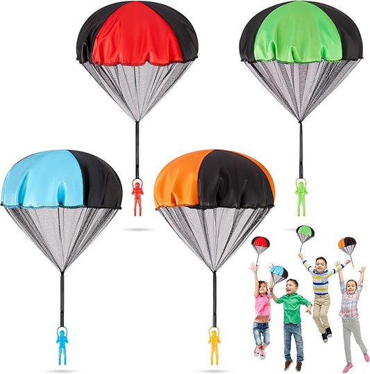 Parachute Toys for Kids 4 Pcs Outdoor Toys for 3 4 5 6 7 8 9 10 11 12 Year Old Boy Birthday Gift Flying Toy for Toddler Coolest Gifts for Teen Boy Girl Men