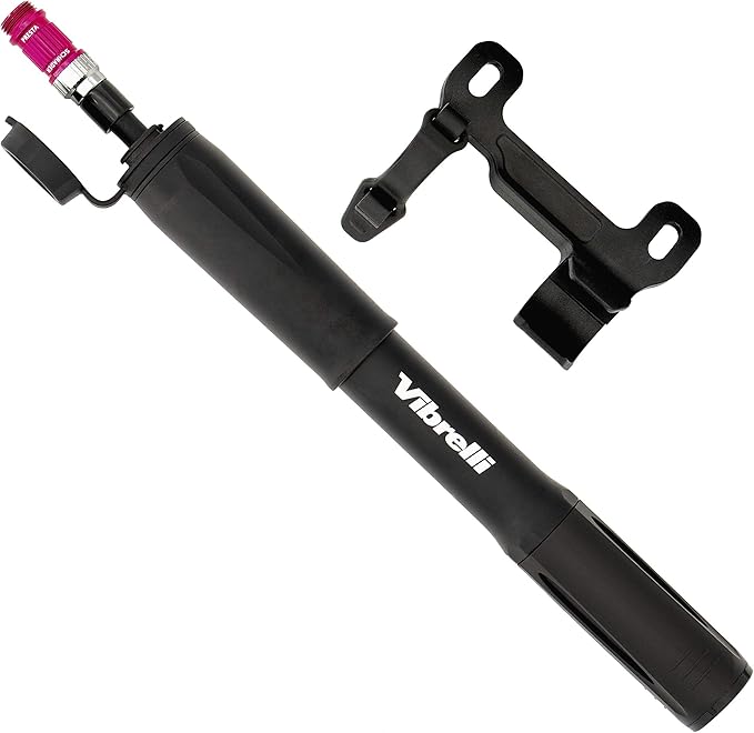 Vibrelli Mini Bike Pump - Presta & Schrader Bicycle Pump - 120 PSI Tire Pump for Road & MTB - No Valve Changing Needed