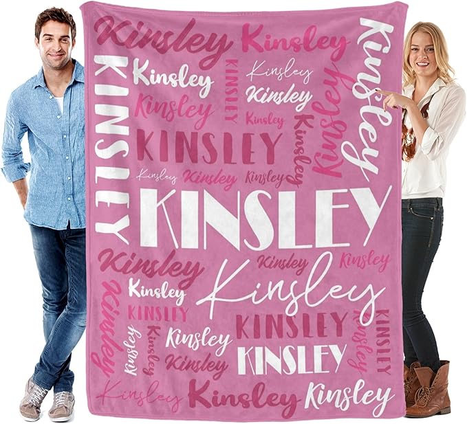 Name Blanket Personalized Blanket for Adult Kids Flannel Customize Throw Blanket Custom (Color 06, 60 x 80 Inches)