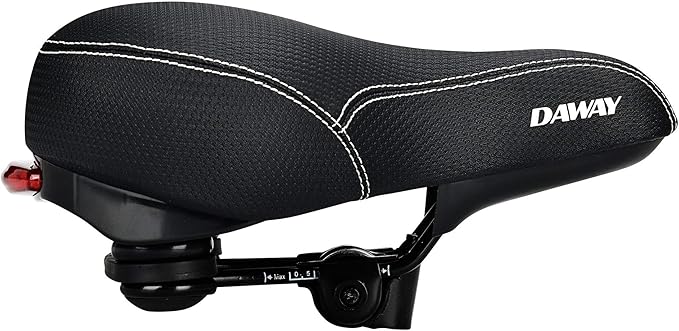 DAWAY Comfortable Men Women Bike Seat - Soft Memory Foam Padded Bicycle Seat, Bike Saddle Replacement with Wide Cushion for Peloton, Mountain & Exercise Bikes, Shock Absorbing, Waterproof, Universal