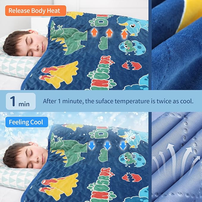 Cooling Blanket for Hot Sleepers,Glow in The Dark Dinosaur Blanket Girls Toys for 1-10 Year Old Boys Girls Gifts,Q-Max>0.4 Arc-Chill Cooling Fiber,Dino Soft Summer Blankets for Boys Girl,50x60In