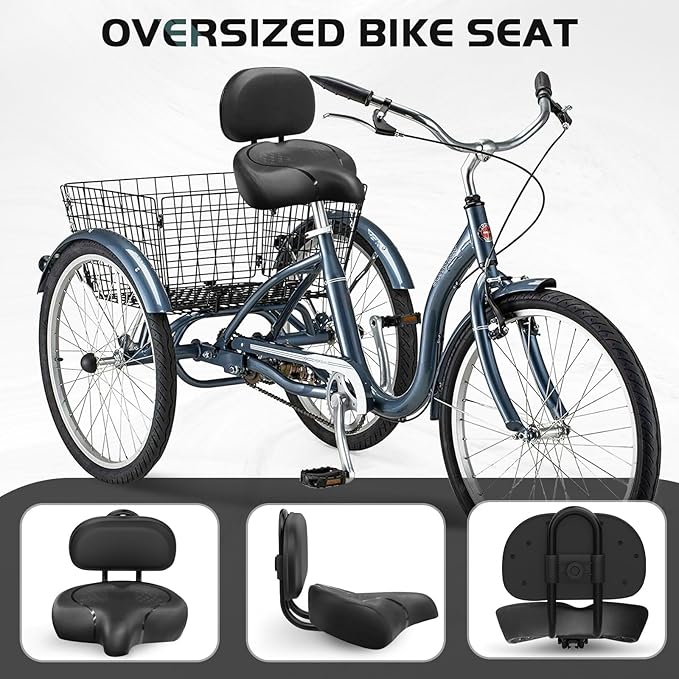 2024 New Noseless Bike Seat Cushion for Men & Women - Extra Padding & Comfort Wide Bicycle Seat, Oversized Comfortable Saddle for Peloton Bikes, Exercise Bikes, Electric Bikes, Cruiser Bikes