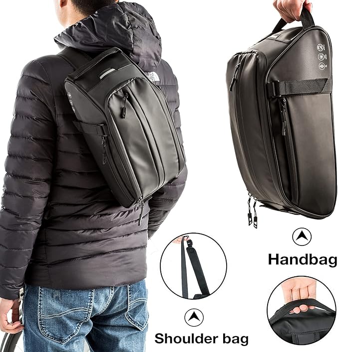 ZIMFANQI Bike Rear Bag Reflective,Water Resistant Bicycle Pannier Rack Bag Cargo Trunk Storage Cycling Carrier Chest Bag,8L Capacity with Multi Pocket Taillight Loop,Shoulder Strap for Outdoor