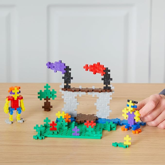 PLUS PLUS Learn to Build Set, Interlocking Mini Building Blocks, 3D Puzzle Construction Stem Toy for Kids - Basic Mix, 400 Pieces