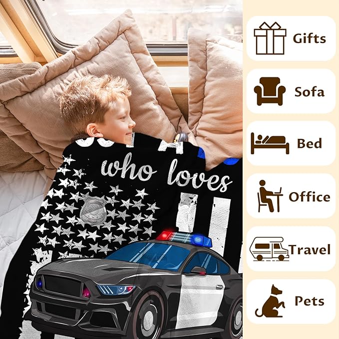 Custom Car Blanket for Boys, Cute Throw Blanket Gifts for Kids Cars Lovers, Personalized Name 60x80 Inches Black Soft Fuzzy Blankets for Sofa Couch Bed Travel