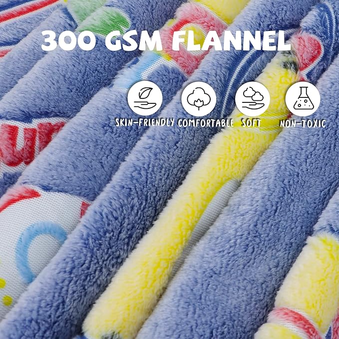 REXEO Glow in The Dark Blanket Dinosaur Gifts Toys for Boys Birthday Gifts for Kids 1 2 3 4 5 6 7 8 9 10 Year Old Kids Blanket Glowing Dinosaur Room Decor Blankets for Toddler