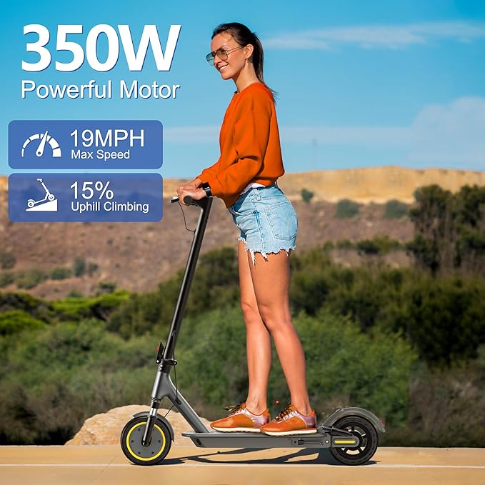 NAVIC Electric Scooter Adults,Max 19/27 Miles Ranges,Top Speed 19/22 mph,350/500W Peak Motor, Folding E-Scooter with Dual Braking Dual Suspension