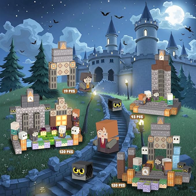 Magnetic Blocks-120PCS Magnets Cubes, Cherry Blossom Magnetic Building Blocks Toddler Toys for Age 3-4 5-7 6-8,STEM Sensory Toys Birthday Gifts for 3+ Years Old Boys & Girls