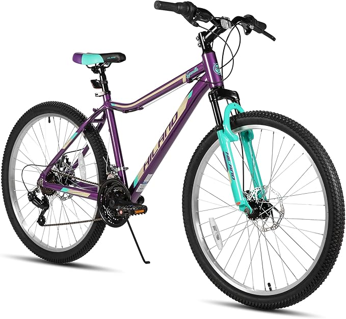 HILAND 26 Inch Mountain Bike for Women Girl, 21 Speed with Front Suspension Fork, Aluminum Frame MTB, Adult Ladies Womens Bike Mens Bicycle