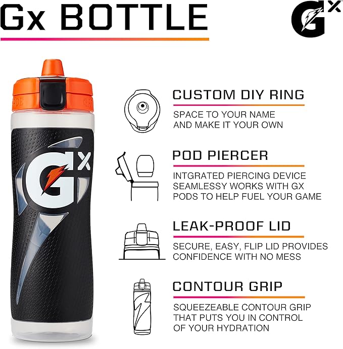 Gatorade Gx Squeeze Bottle, Blue, Plastic, 30 Ounce