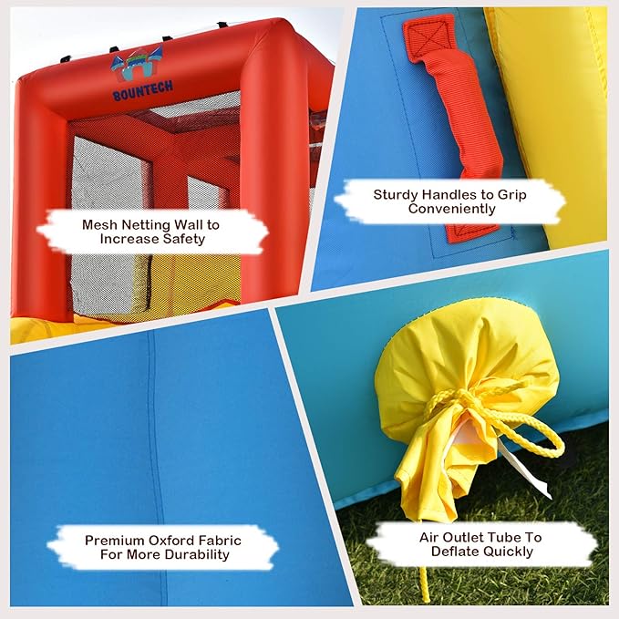 BOUNTECH Inflatable Water Slide, Dual Surfing Slides Kids Water Park Jump Bouncy Castle w/Swimming Rings, GFCI Blower, Large Splash Pool, Backyard Outdoor Blow up Water Slides Inflatables for Big Kids