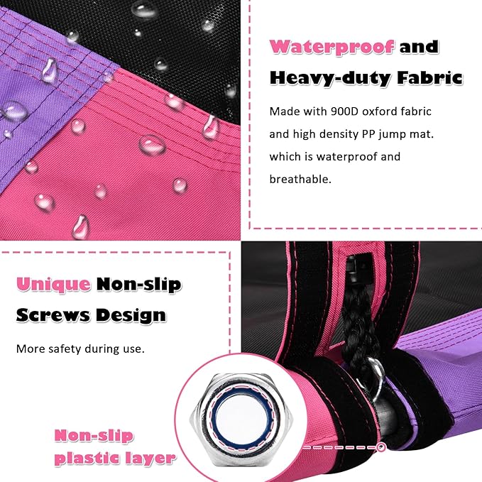 Tree Swing, 43 Inch Saucer Swing Sets for Kids, Come with 360 Degree Swivel and Adjustable Hanging Strap, Pink and Purple