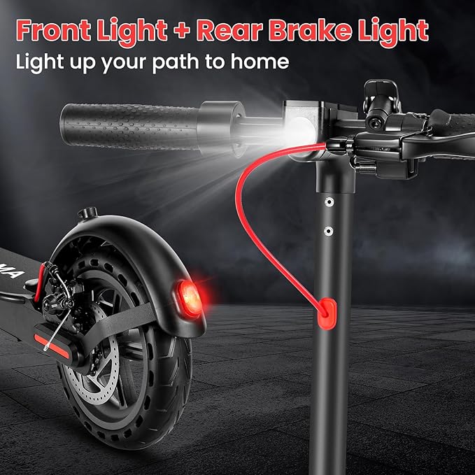 Caroma Electric Scooter,630W Peak Motor,20 MPH Max Speed & 18 Miles Long Range,8.5" Solid Tires,Dual Braking System with Cruise Control,Foldable E-Scooter with Smart APP Lock for Adults and Teens