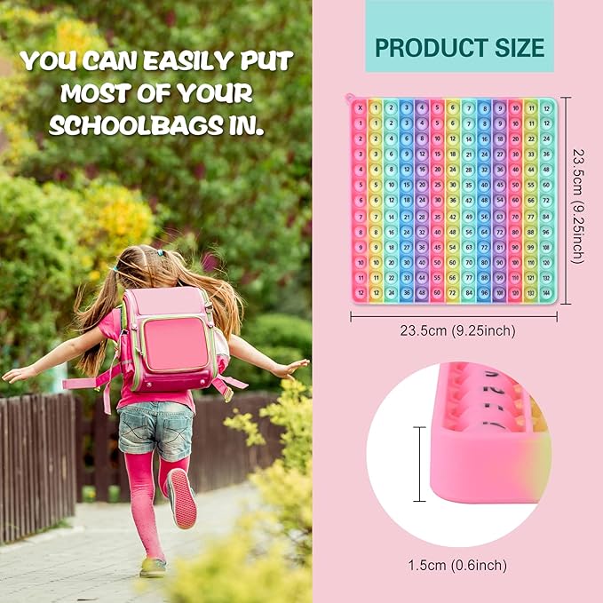 AK-SHIP Doubled Side Macaron Multiplication Game and Addition Numbers POP Fidget Math Toys, Create Various Math Operations, Stress Relief Fidget Learning Game Fidget Math Toys （1 Piece）