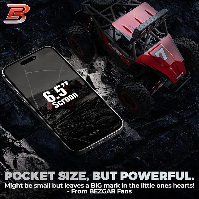 BEZGAR TB201 RC Cars-1:20 Scale Remote Control Car-2WD High Speed 20 Km/h Electric Toy Off Road Vehicle Monster Truck Crawler with LED Headlight and Rechargeable Battery for 8-12 Year Old Boys Girls