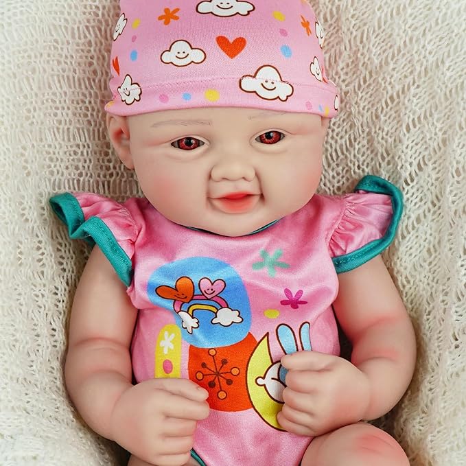 17.3 in Full Silicone Reborn Baby Dolls, 1:1 Lifelike Newborn Dolls Non Vinyl Realistic Reborn Toddler Dolls Boy Washable Sleeping Doll