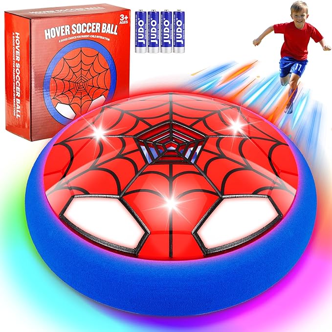 Hover Soccer Ball Toy for Kids Birthday Gifts for Boys Age 4 5 6 7 8 9 10 11 12 Year Old,Indoor Light-Up Boy Toys,Cool Stuff Party Game for Boy 6-8, 8-12 - Gift for 8 Year Olds