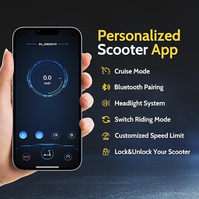 NAVIC Electric Scooter with Dual Suspension/Braking, 350W/500W Motor, 19/22 Mph, Max 22/27/49Mi Range, Foldable E Scooter for Adults with App