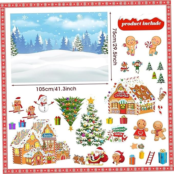 SHITOOMFE Felt Board Story Sets, Felt Board Story Sets Christmas Toys, Christmas, Early Learning Interactive Hanging Wall Activities for Toddlers Kids